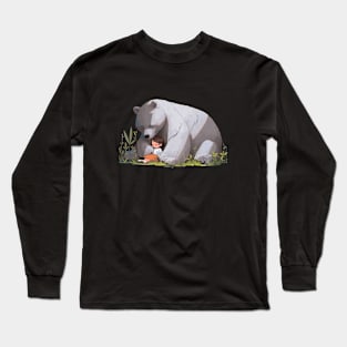 Adorable Grizzly Bear Animal Loving Cuddle Embrace Children Kid Tenderness Long Sleeve T-Shirt